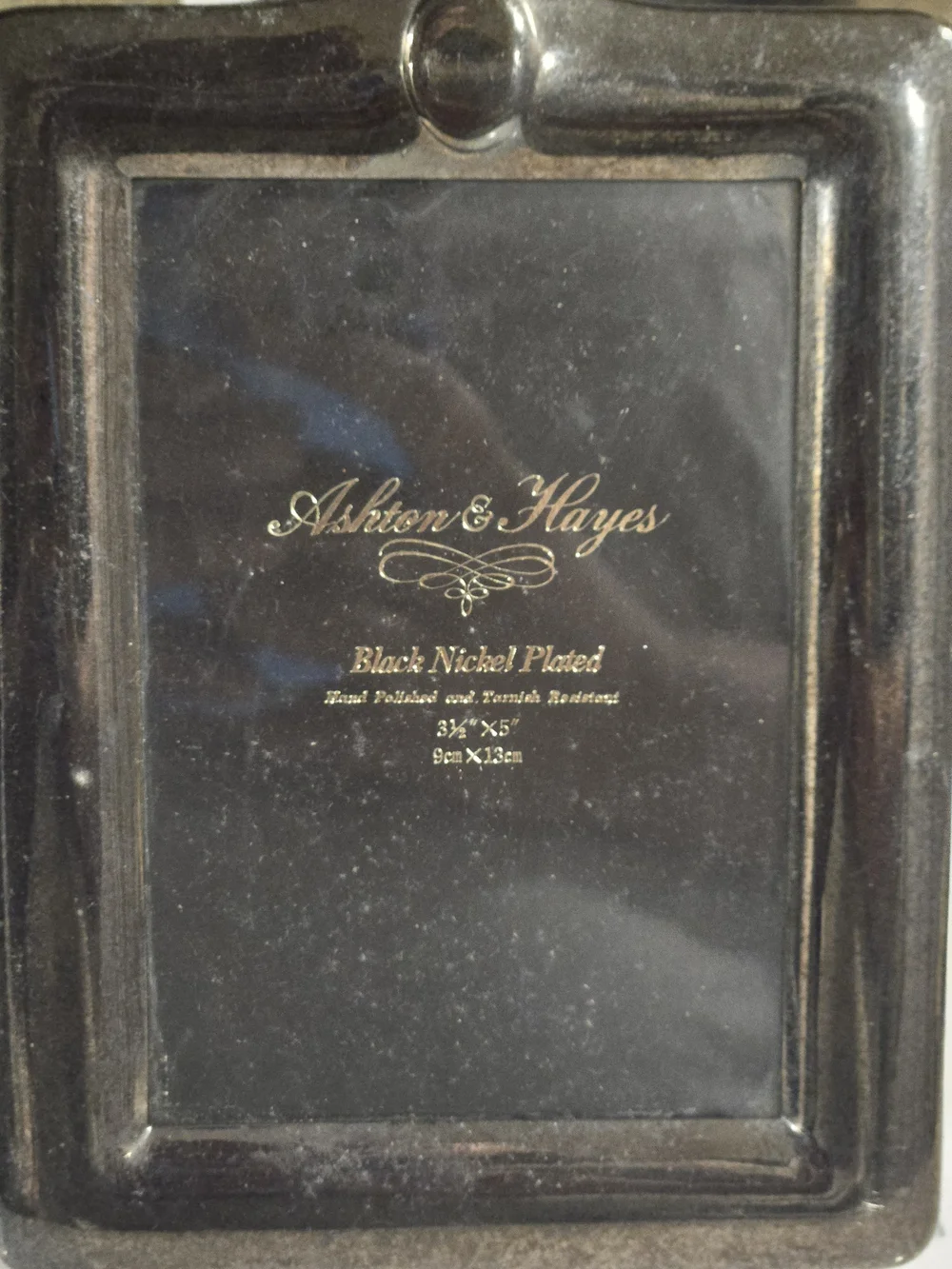 Vintage Black Nickel Plated Picture Frame